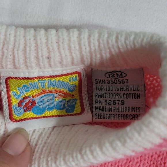 vintage Easter Sweater with Adorable Bunny Pink and White - Picture 6 of 7